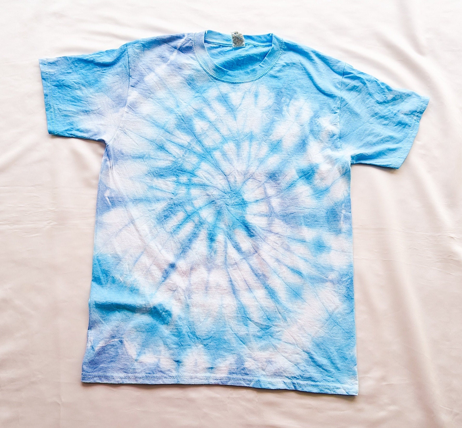 T-shirt Tie Dye Fait Main – Vert Foncé Délavé Avec Superposition Noire, Taille L (Fruit Of The Loom)
