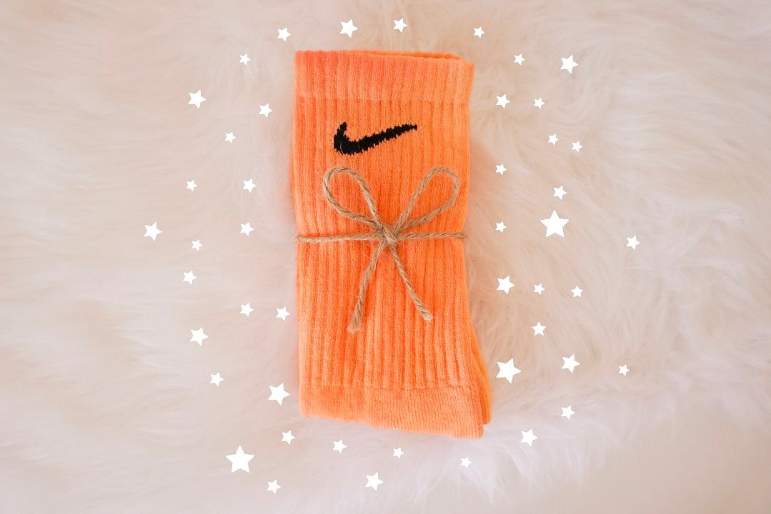 タイダイ NIKE ソックス - パンプキンオレンジ デュオ - ブロック