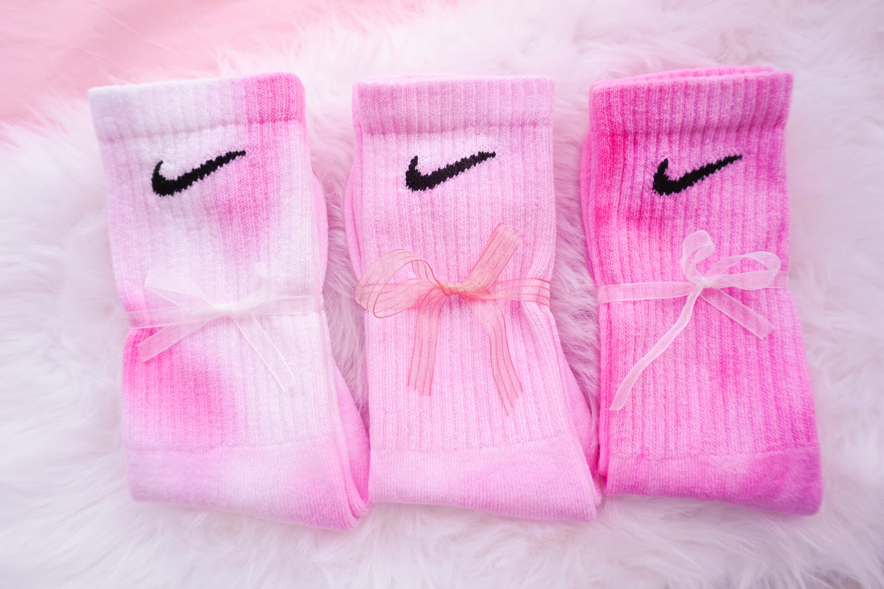 Pink and white nike socks sale