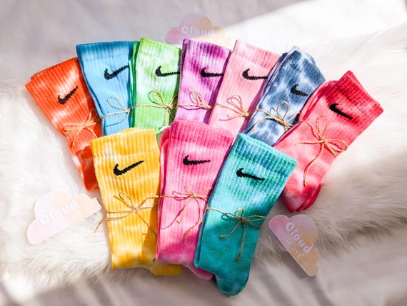 blue and pink nike socks