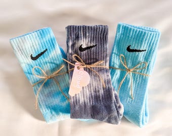 blue tie dye socks nike