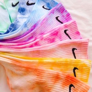 Tie Dye NIKE Socks 'Marble Splash Collection' Pink, Orange, Blue, Green, Purple, Yellow Custom Made image 2