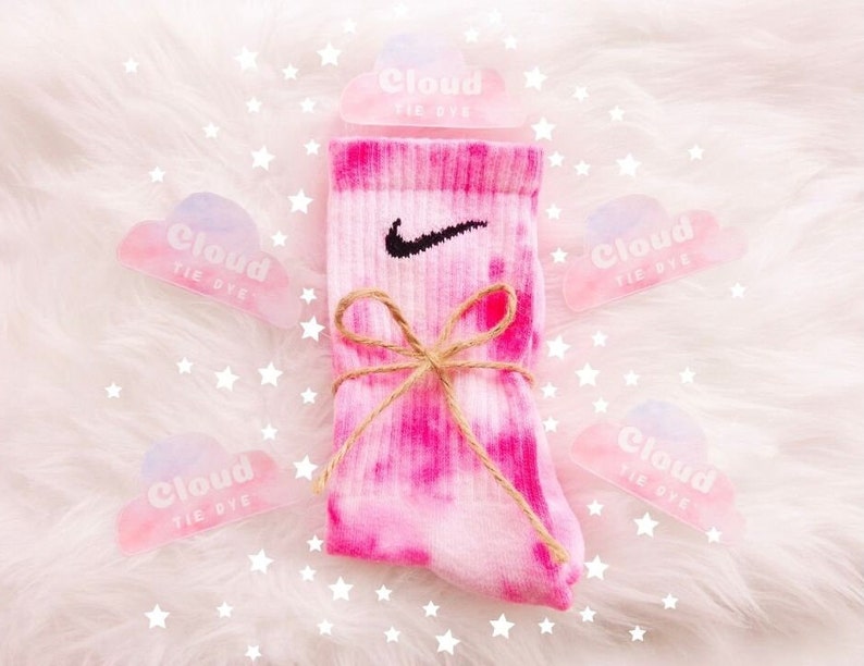 Tie Dye NIKE Socks 'Marble Splash Collection' Pink, Orange, Blue, Green, Purple, Yellow Custom Made image 3