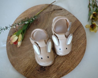 Leather Sandals, Bunny Shoes, Baby Toddler Early Walkers, Birthday Gift, Wedding Special Occasion, Girl Unisex Kids ChildrenAustralia