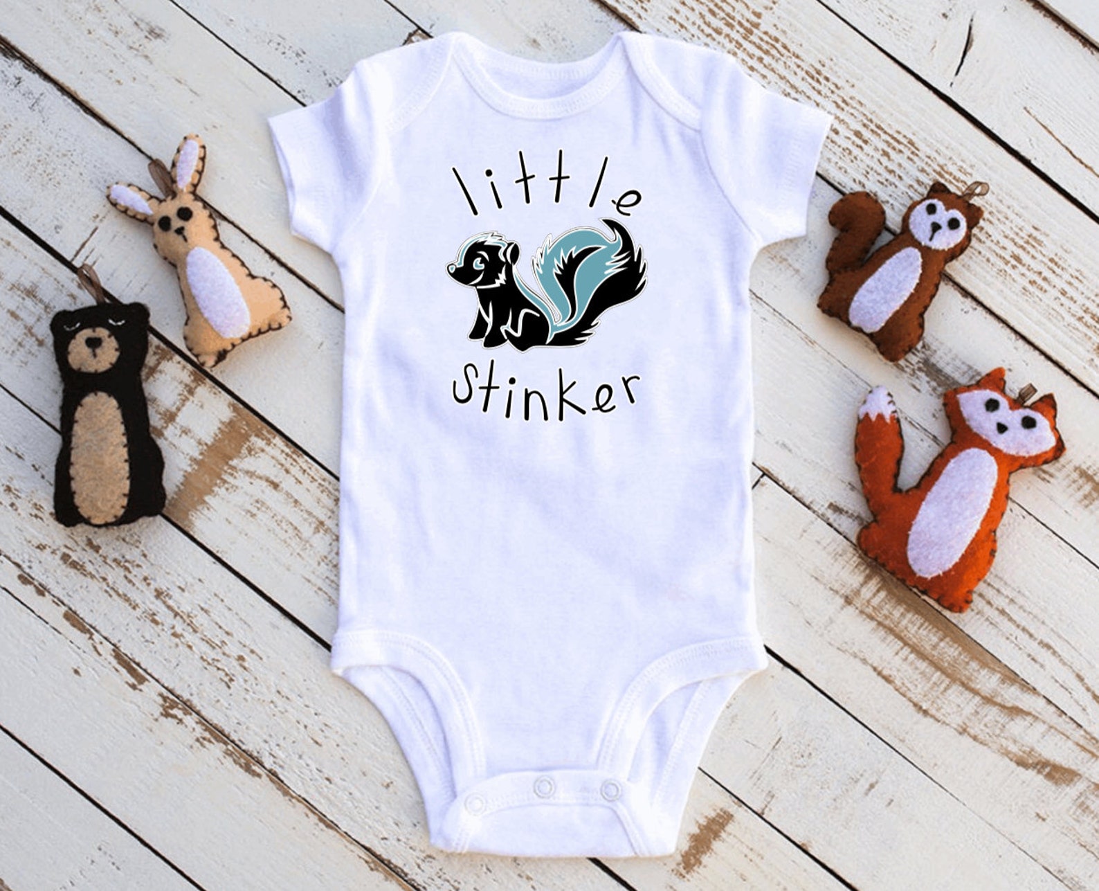 LITTLE STINKER ONESIE Gift baby shower Skunk Cute Adorable | Etsy