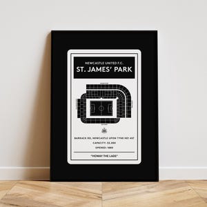 Newcastle United FC &quot;Howay the Lads&quot; Toon Stadium Map Minimalist Home Poster Wall Art Digital Download