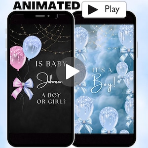 It’s a Boy Balloon Gender Reveal Video, Animated Surprise Gender Reveal Announcement Video, Social Media Gender Reveal Idea For Boy