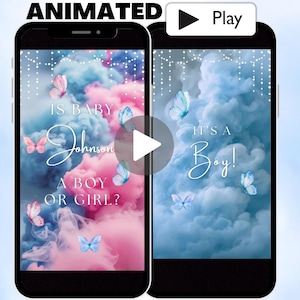 It’s a Boy Gender Reveal Video, Animated Butterflies Surprise Gender Reveal Announcement Video, Social Media Gender Reveal Ideas For Boy