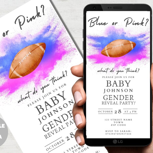 Football Gender Reveal Etsy