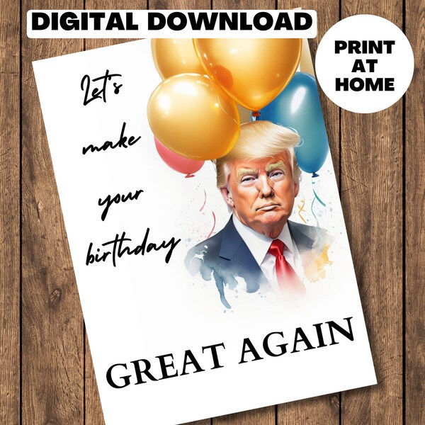 Birthday Trump Digital Card Maga - Etsy