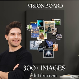 Manifest Your Dream Life, Printable Vision Board Kit for Men, Digital Download, Vision Board Printables, New Year Resolution Goal Setting