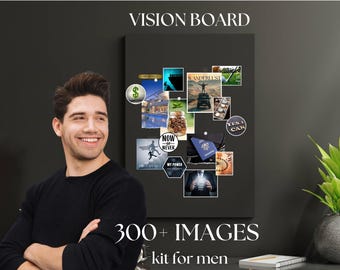 Manifest Your Dream Life, Printable Vision Board Kit for Men, Digital Download, Vision Board Printables, New Year Resolution Goal Setting