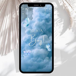 Animated Butterfly It’s a Boy Gender Reveal Video, Gender Reveal Announcement Video, Surprise Social Media Gender Reveal Ideas For Baby Boy