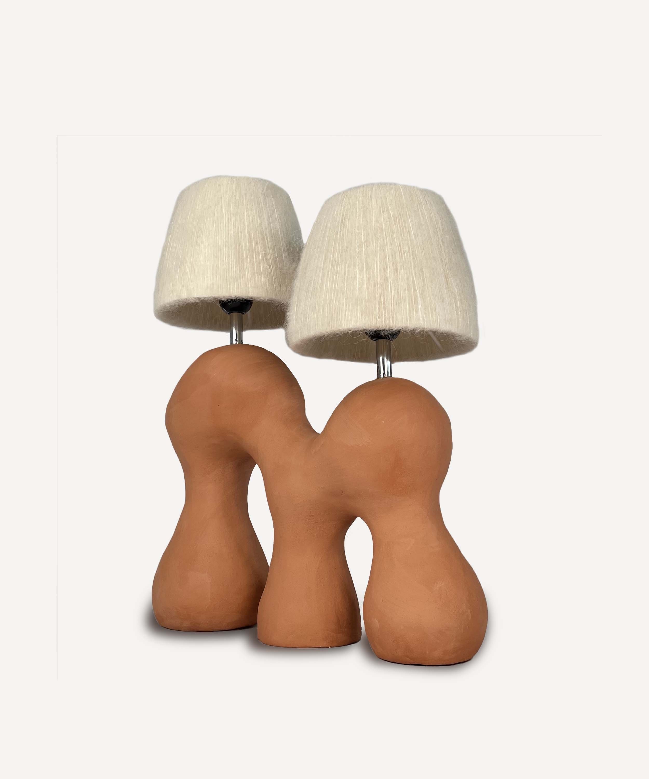 Parhelion, Lampe en Céramique Faite à La Main, Terre Cuite