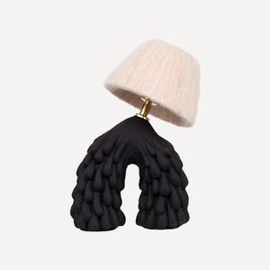 Handmade Black Ceramic Table Lamp: Designer Statement Lighting