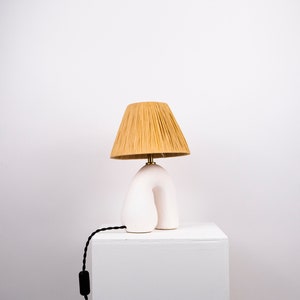 Matte White Ceramic Lamp, Handmade Table Lamp, Mix and Match, Neutral Tone Lamp , Statement Table Lamp, Unique Lamp Design image 9