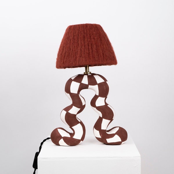 Handmade Wiggle Table Lamp, Table Lamp, Lighting, Designer Lamp, Unique Lamp, Statement Lamp, Bold, Colourful Light, Neutral Tones