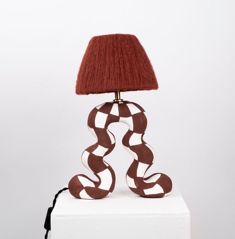 Handmade Wiggle Table Lamp, Table Lamp, Lighting, Designer Lamp, Unique Lamp, Statement Lamp, Bold, Colourful Light, Neutral Tones image 1