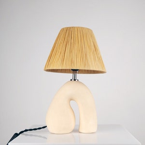 Matte Cream Ceramic Lamp, Handmade, Choose your own Shade Colour, Bespoke Lamp shade , Statement table lamp, unique lamp design