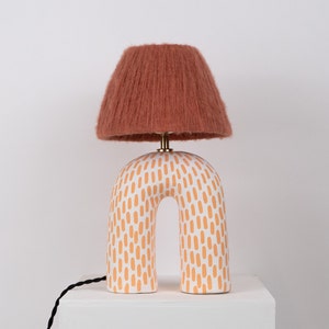 Handmade Tangerine Dash 'You", Table Lamp, Lighting, Designer Lamp, Unique Lamp, Statement Lamp, Bold, Colourful Light