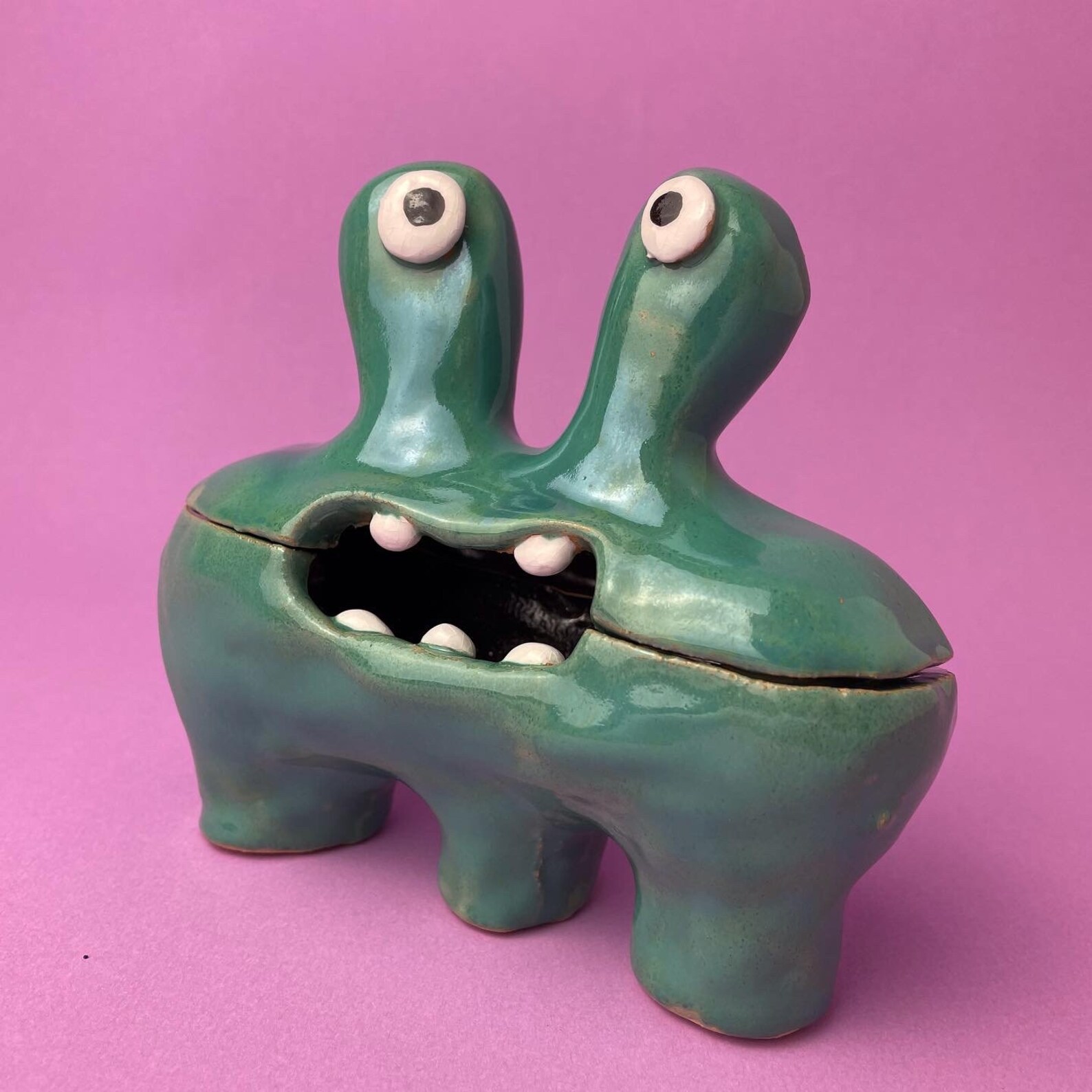 Ceramic Monster Pot Handmade Monster Ceramic Pot Trinket Etsy