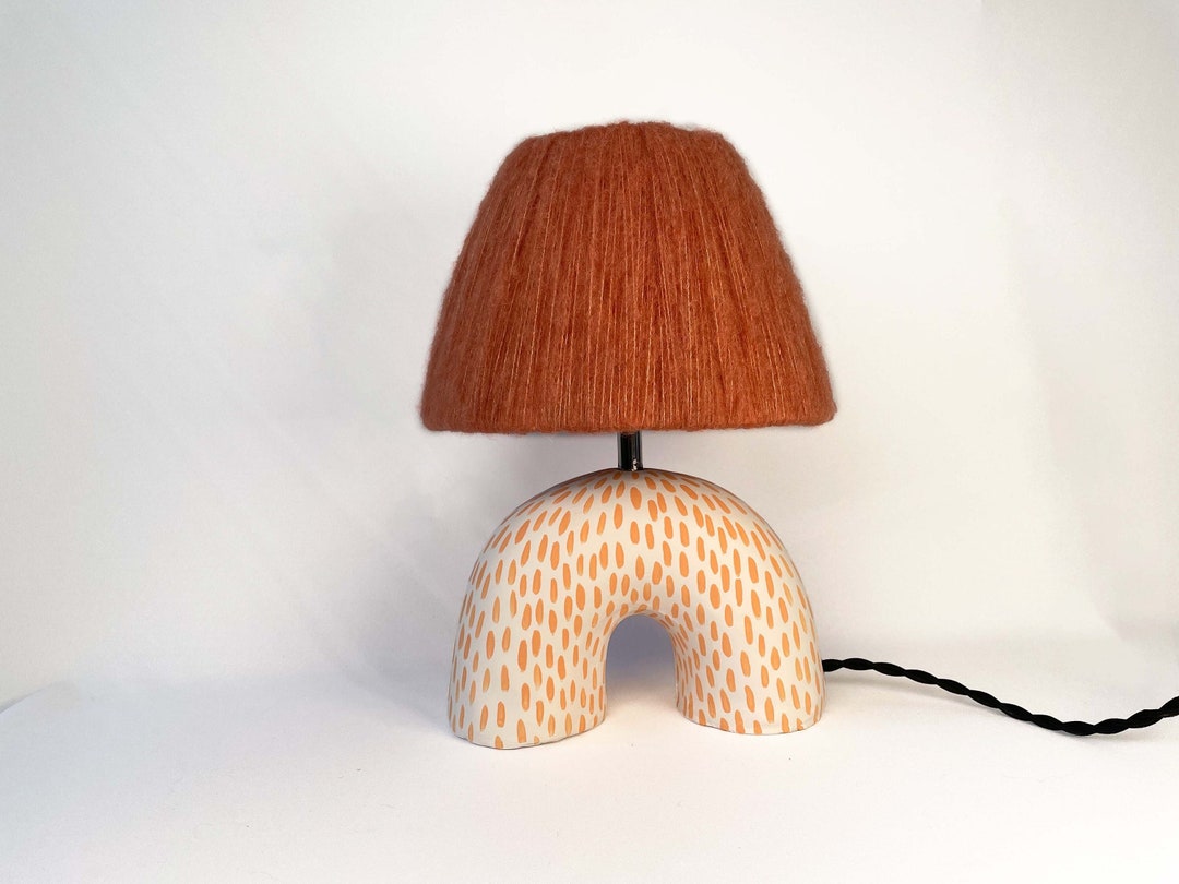 ME Lamp Orange Pattern Handmade Ceramic Table Lamp - Etsy