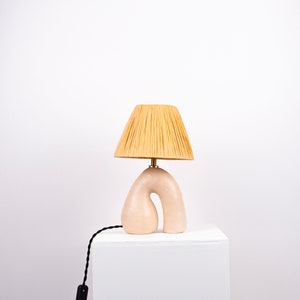 Satin Glazed Ceramic Lamp with Alpaca Silk Shade, Handmade, Choose your own Shade Colour, Bespoke Lamp shade image 3