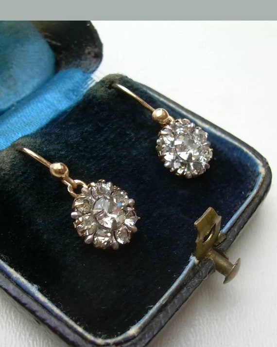 Antique Edwardian Paste Drop Earrings