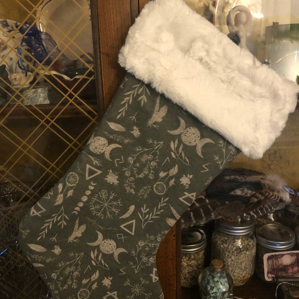 Bas magiques de la Lune! Bas de Noël faits à la main, Yule