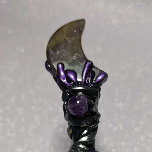 Moon Amethyst Wand, Amethyst Wand, Moon Wand, Witch Wand, Witch Gift