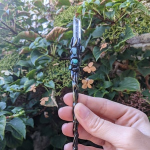 Abundance Wand, Small Wand, Clear Quartz Point Wand, Gold Wand, Witch Wand, Baby Witch wand