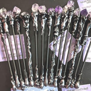 Handmade Amethyst Witch Wand: Energy Work Tool