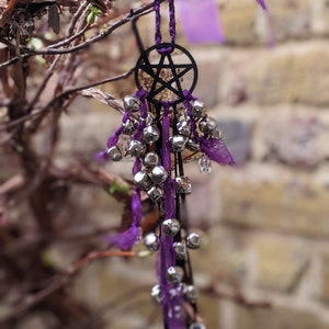 Witches Bells, Purple Witches Bells, Pagan Bells, Witch Decoration, Protection Bells, Handmade Bells, Witch Gift