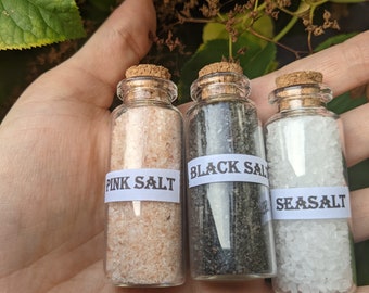 Witches Salts: Black Salt, Pink Himalayan Salt, Seasalt - Protection Spell