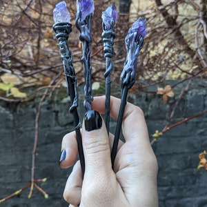 Small Amethyst Wand, Handmade Wand, Baby Witch Wand, Amethyst Wand, Witch Wand, Wiccan Wand, Witch Gift, Fantasy Wand image 3