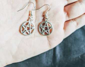 Pentacle Earrings, Witch Earrings, Pagan Earrings, Witch Gift, Pagan Gift, Wiccan Earrings