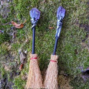 Mini Witch Broom, Handcrafted Broom with Amethyst, Altar Broom, Witch Broom, Mini Broom, Amethyst