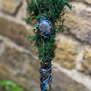 Labradorite Wand, Crystal Wand, Witch Wand, Wizard Wand, Cosplay Wand, Altar Wand