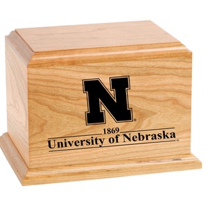 NEB The Victory - University of Nebraska Solid Cherry Cremation Urn