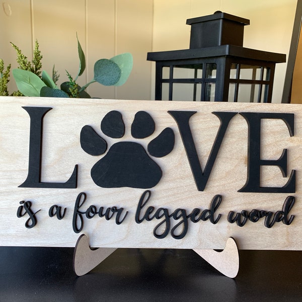 Love Is A Four Legged Word, Dog Lover, Dog Mom, Dog Dad, New Puppy Gift, Dog Adoption Gift, Birthday Gift, Dog Adopter Gift, Made in Iowa