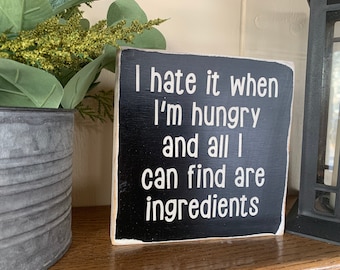 Funny Kitchen Wood Sign: Hangry Teenager Decor