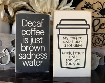 Funny Coffee Signs, Coffee Bar Signs, Coffee Lover Gift, Funny Signs, Best Friend Signs, Gift for Her, Gift for Him, Bead and Board