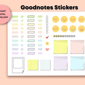 Planner stickers, Goodnotes stickers, Printable stickers, Digital stickers, Sticky notes, Cute sticky notes, Goodnotes sticky notes