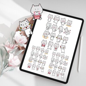 Cat planner stickers, Cat digital stickers, Cat printable stickers, goodnote stickers, Cat stickers, Planner stickers, Animal stickers