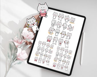 Cat planner stickers, Cat digital stickers, Cat printable stickers, goodnote stickers, Cat stickers, Planner stickers, Animal stickers