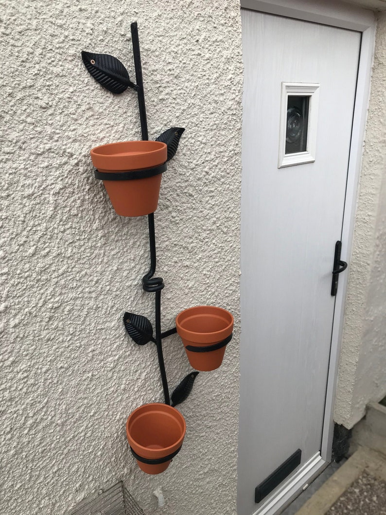 Metal Leaf Garden Wall Flower Pot holder Etsy