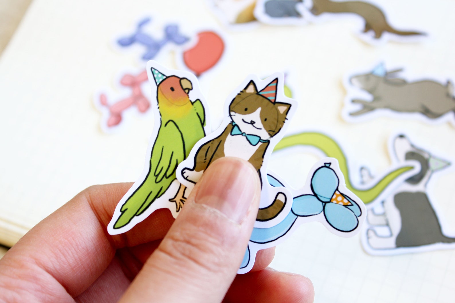 PARTY ANIMALS STICKER Pack Animal Stickers Sticker Pack Etsy