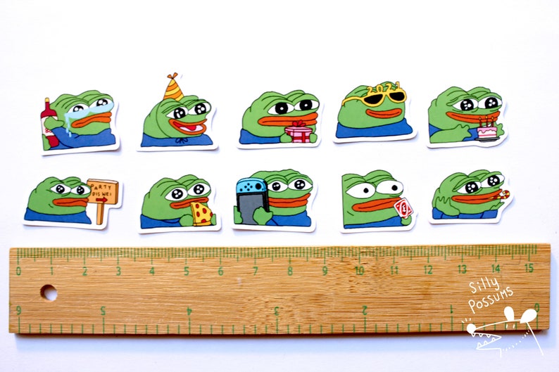 PEEPO Party Sticker Pack by Silly Possums 2021 Pepe Stickers Etsy