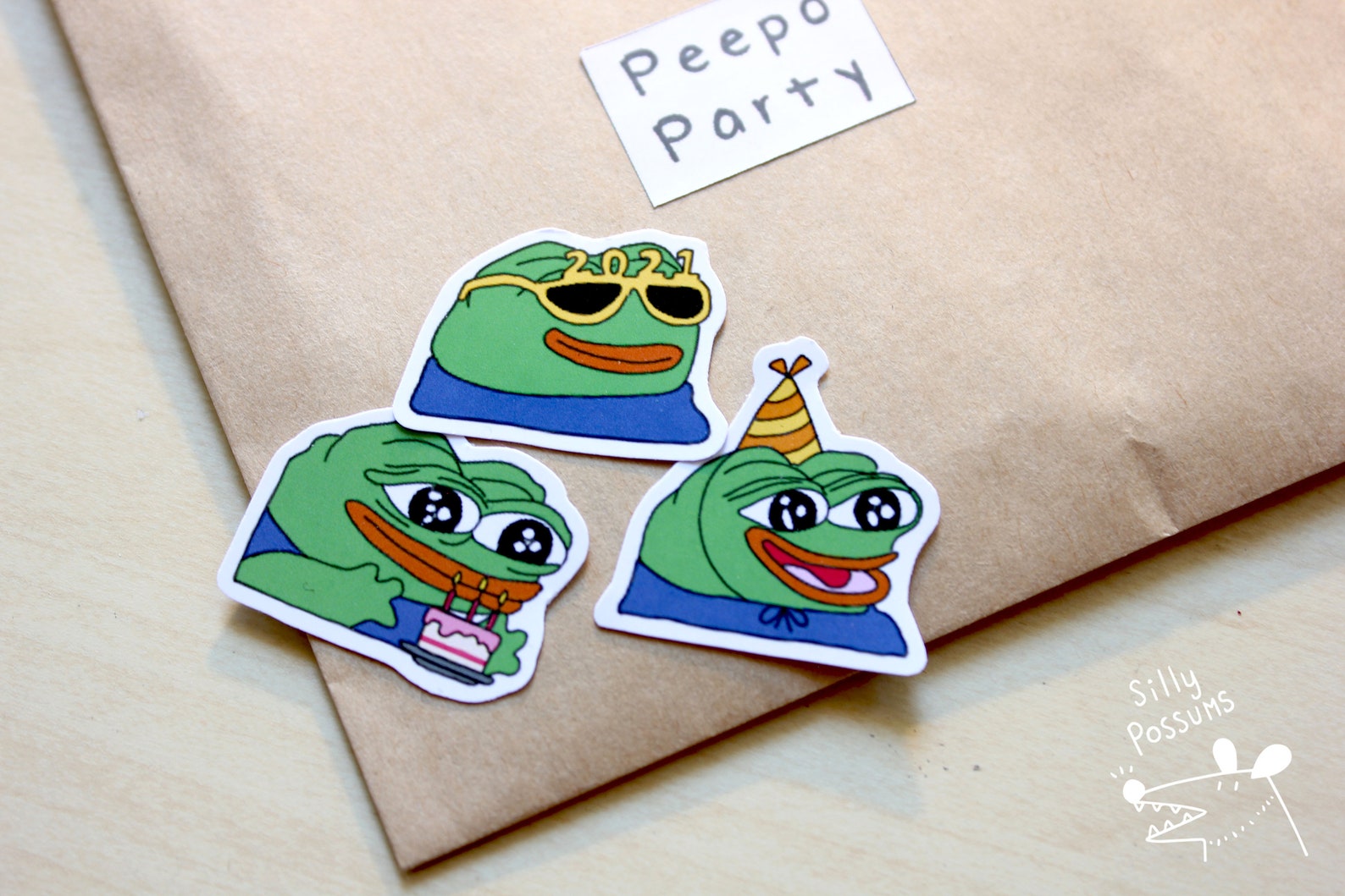 PEEPO Party Sticker Pack by Silly Possums 2021 Pepe Stickers Etsy