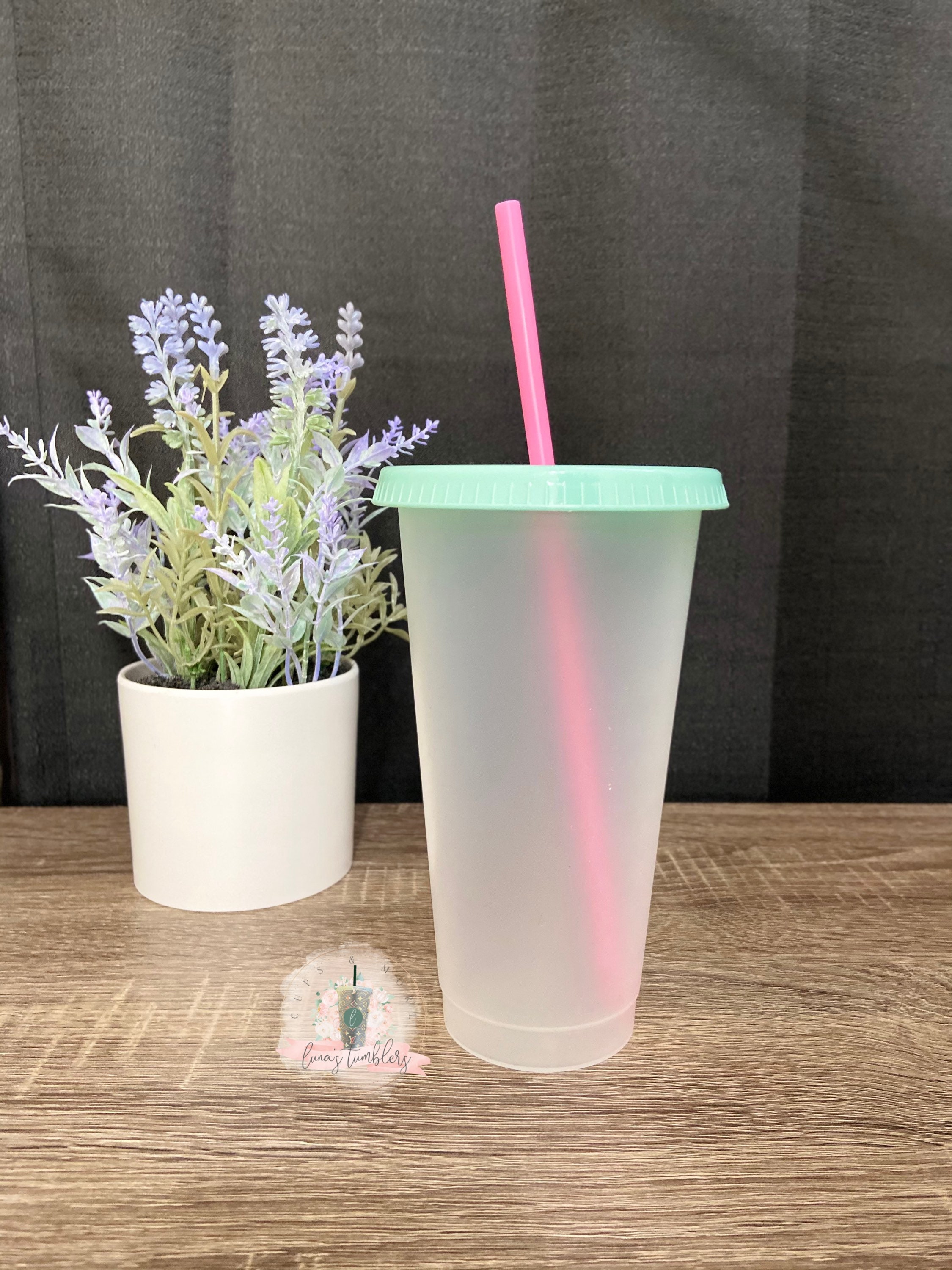 Clear Color Top Set Reusable Cups 24oz Cold Cups Etsy